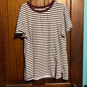 Maroon striped shirt